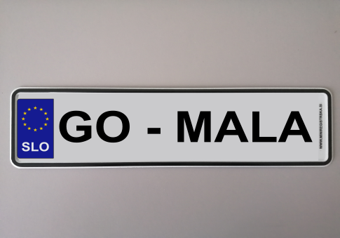 Mini registrska tablica GO MALA