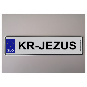 Mini registrska tablica KR JEZUS