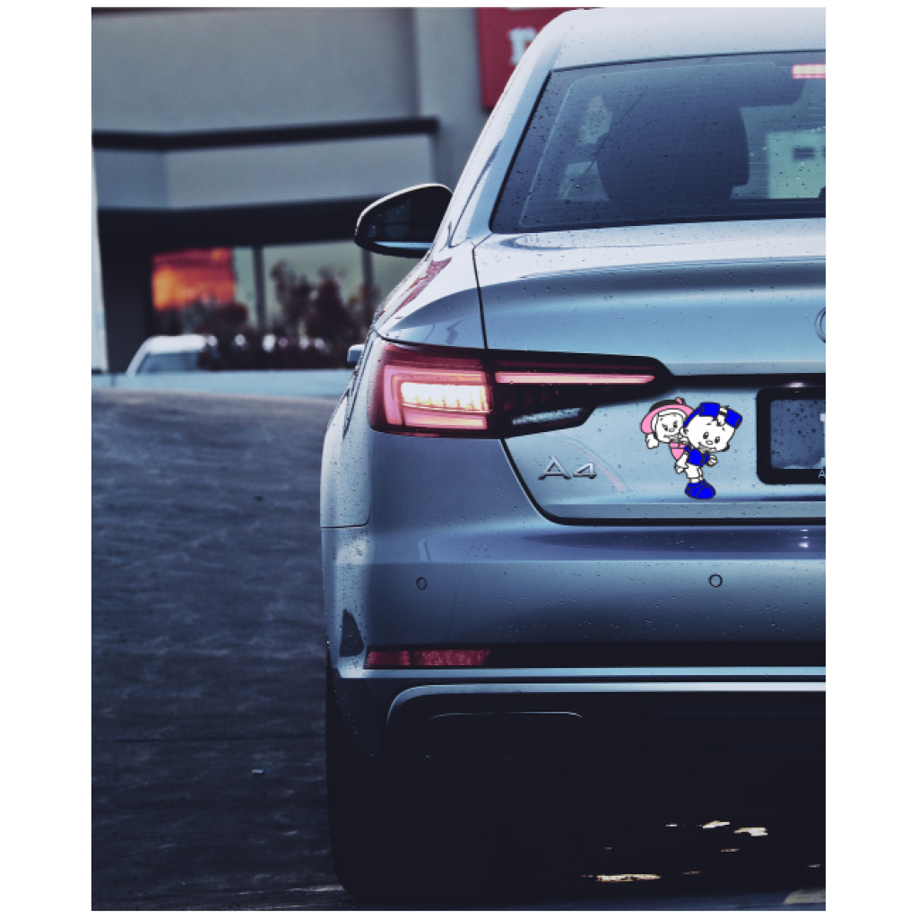 Nalepke otrok v avtu