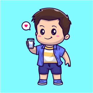 Cute Boy Drinking Water