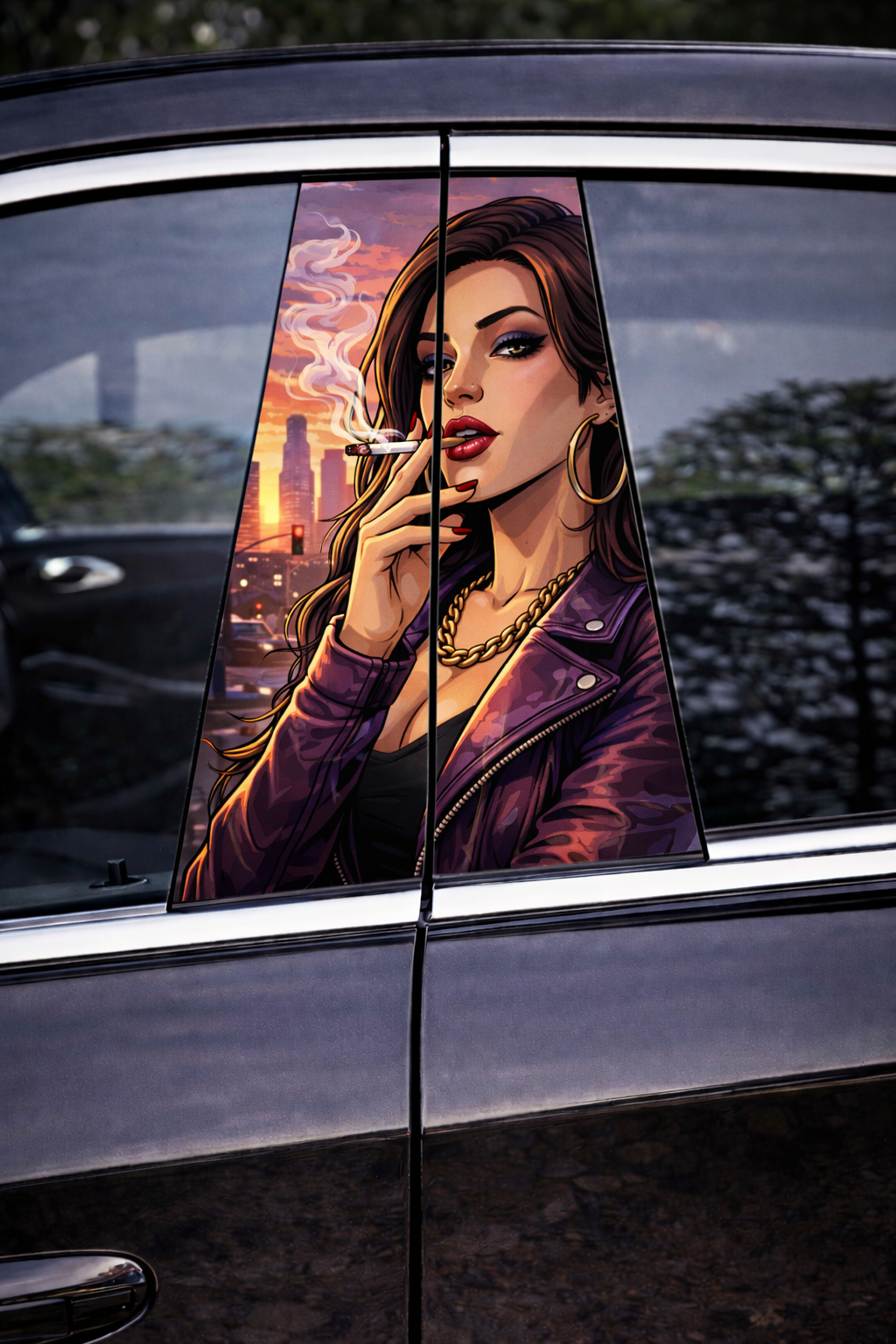 Nalepka za vrata avta - kadilka