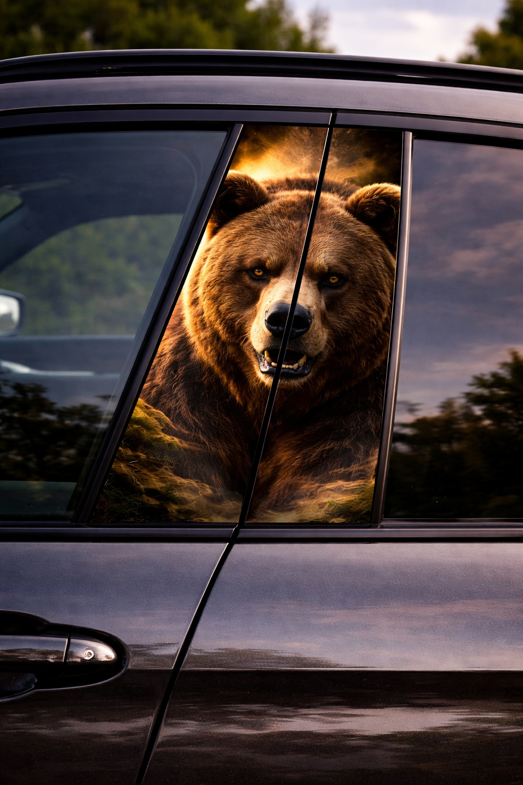 Nalepka za vrata avta - medved